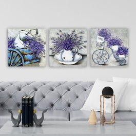 Wallity DRPRC60 Conjunto de 3 Pinturas Decorativas en Lienzo Multicolor